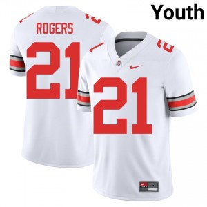 White #21 Anthony Rogers Youth Embroidery Jersey | Ohio State Fresh College Football Edition 18552865