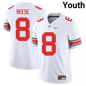 White #8 Arvell Reese Youth Stitched Jersey | Ohio State Player NCAA Football Edition 82438380