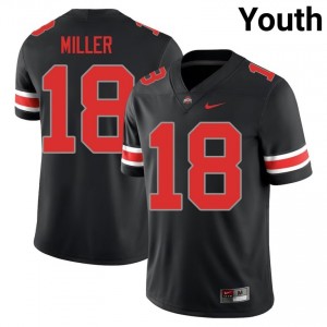 Buckeyes Bodpegn Miller #18 Black Youth College Jersey | Durable Embroidery Football Uniform 33757307