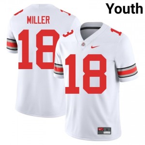 White #18 Bodpegn Miller Youth Embroidery Jersey | Ohio State Classic High School Football Edition 74936884
