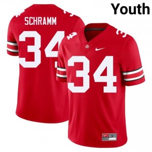OSU Buckeyes Brennen Schramm #34 Scarlet Youth High School Jersey | Elite Thread Embroidery Football Uniform 61100299