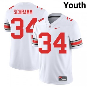 White #34 Brennen Schramm Youth Stitched Jersey | Ohio State Exclusive University Football Edition 93909559