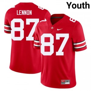 OSU Buckeyes Brody Lennon #87 Scarlet Youth High School Jersey | Iconic Embroidery Football Uniform 29427026