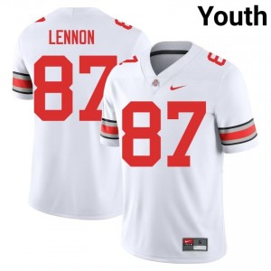White #87 Brody Lennon Youth Stitched Jersey | Ohio State Essential University Football Edition 66775486
