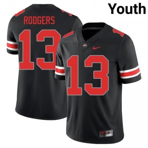 Buckeyes Bryson Rodgers #13 Black Youth University Jersey | Officially Licensed Stitched Football Uniform 84980166