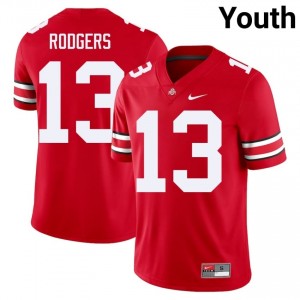 OSU Buckeyes Bryson Rodgers #13 Scarlet Youth NCAA Jersey | Essential Stitched Football Uniform 18886715