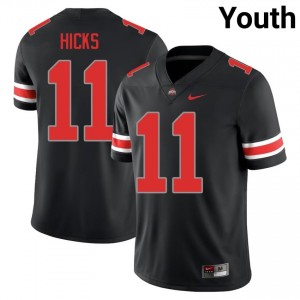 Buckeyes C.J. Hicks #11 Black Youth College Jersey | Elite Thread Embroidery Football Uniform 65797979