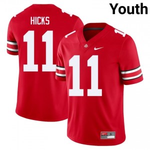 OSU Buckeyes C.J. Hicks #11 Scarlet Youth Player Jersey | Premium Stitch Football Uniform 43398430