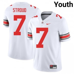 White #7 C.J. Stroud Youth Stitched Jersey | Ohio State Iconic NCAA Football Edition 29777110