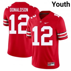 OSU Buckeyes CJ Donaldson #12 Scarlet Youth NCAA Jersey | Authentic Stitched Football Uniform 56669731