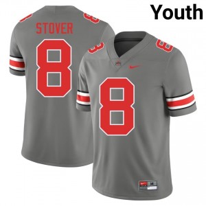 Cade Stover #8 Grey Youth Embroidery Jersey | Authentic OSU College Football Gear 26667516