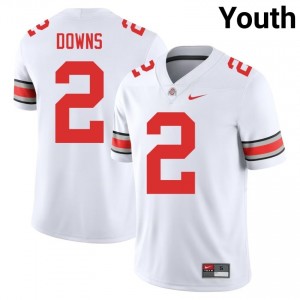 White #2 Caleb Downs Youth Stitch Jersey | Ohio State Gameday Player Football Edition 40169163