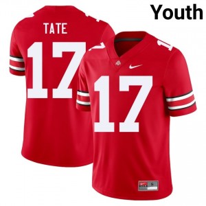 OSU Buckeyes Carnell Tate #17 Scarlet Youth Player Jersey | Durable Stitch Football Uniform 13511676