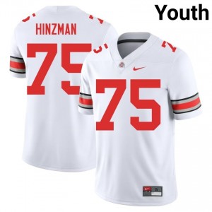 White #75 Carson Hinzman Youth Stitch Jersey | Ohio State Exclusive Player Football Edition 72117169