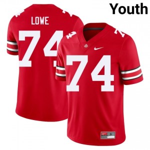 OSU Buckeyes Carter Lowe #74 Scarlet Youth Player Jersey | Authentic Stitch Football Uniform 32420983
