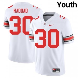 White #30 Cody Haddad Youth Stitched Jersey | Ohio State Exclusive NCAA Football Edition 68491335