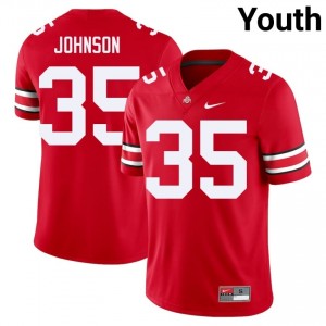 OSU Buckeyes Collin Johnson #35 Scarlet Youth High School Jersey | Premium Embroidery Football Uniform 99988187