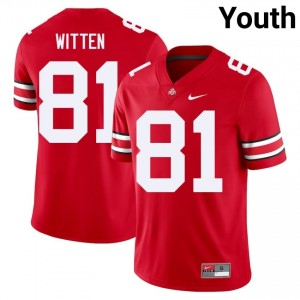 OSU Buckeyes Damarion Witten #81 Scarlet Youth NCAA Jersey | Officially Licensed Stitched Football Uniform 44005409