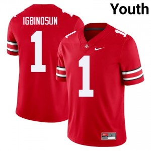 OSU Buckeyes Davison Igbinosun #1 Scarlet Youth Player Jersey | Classic Stitch Football Uniform 42778137