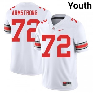 White #72 Deontae Armstrong Youth Embroidery Jersey | Ohio State Durable College Football Edition 87911494