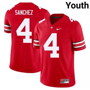 OSU Buckeyes Devin Sanchez #4 Scarlet Youth Player Jersey | Iconic Stitch Football Uniform 90010285