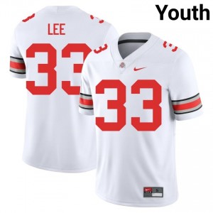 White #33 Eli Lee Youth Embroidery Jersey | Ohio State Officially Licensed College Football Edition 49712030