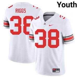 White #38 Eli Riggs Youth Embroidery Jersey | Ohio State Exclusive High School Football Edition 49982244