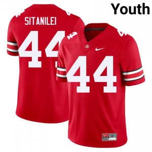 OSU Buckeyes Epi Sitanilei #44 Scarlet Youth High School Jersey | Embroidery Football Uniform 69135814