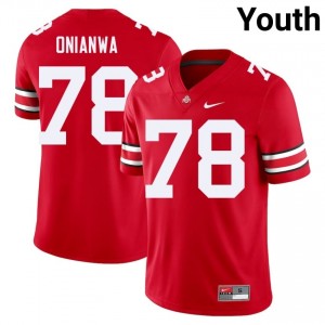 OSU Buckeyes Ethan Onianwa #78 Scarlet Youth College Jersey | Pro-Grade Embroidery Football Uniform 56303264