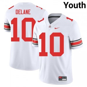 White #10 Faheem Delane Youth Embroidery Jersey | Ohio State Classic College Football Edition 87047539