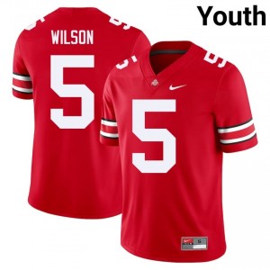 OSU Buckeyes Garrett Wilson #5 Scarlet Youth High School Jersey | Genuine Embroidery Football Uniform 27918190