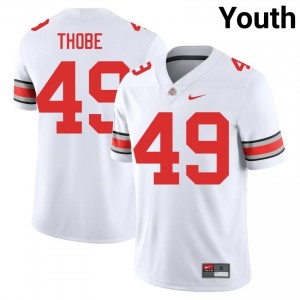 White #49 Gavin Thobe Youth Stitch Jersey | Ohio State Pro Cut Player Football Edition 39441690