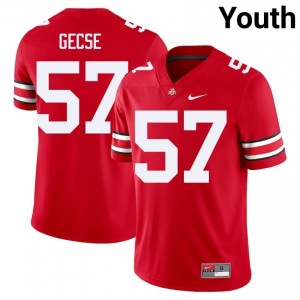 OSU Buckeyes Ian Gecse #57 Scarlet Youth Player Jersey | Licensed Stitch Football Uniform 25713613