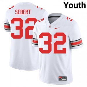 White #32 JJ Sebert Youth Embroidery Jersey | Ohio State Premium High School Football Edition 88341322