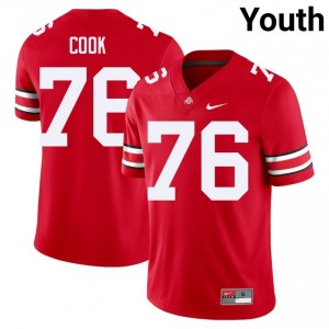 OSU Buckeyes Jake Cook #76 Scarlet Youth High School Jersey | Fresh Embroidery Football Uniform 16531610