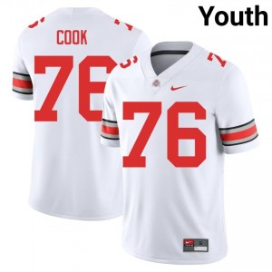 White #76 Jake Cook Youth Stitched Jersey | Ohio State Officially Licensed University Football Edition 99445720