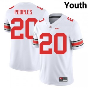 White #20 James Peoples Youth Embroidery Jersey | Ohio State Premium High School Football Edition 14467531