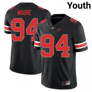 Buckeyes Jason Moore #94 Black Youth High School Jersey | Authentic Embroidery Football Uniform 10452546