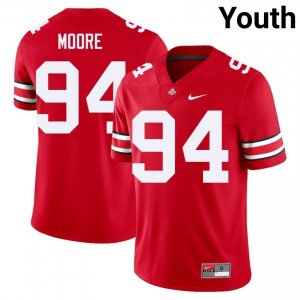 OSU Buckeyes Jason Moore #94 Scarlet Youth College Jersey | Licensed Embroidery Football Uniform 18617335