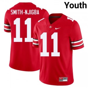 OSU Buckeyes Jaxon Smith-Njigba #11 Scarlet Youth High School Jersey | Moisture Wicking Embroidery Football Uniform 56830213