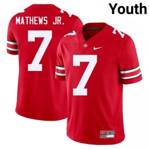 OSU Buckeyes Jermaine Mathews Jr. #7 Scarlet Youth High School Jersey | Exclusive Embroidery Football Uniform 56979254