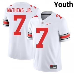 White #7 Jermaine Mathews Jr. Youth Stitched Jersey | Ohio State Pro Cut University Football Edition 86574398