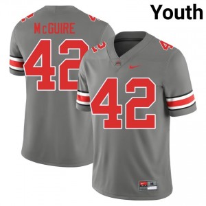 Joe McGuire #42 Grey Youth Stitched Jersey | Exclusive OSU University Football Gear 14834168