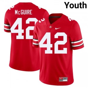 OSU Buckeyes Joe McGuire #42 Scarlet Youth Player Jersey | Limited Stitch Football Uniform 79197717
