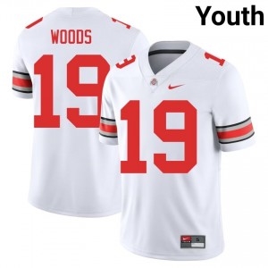White #19 Jordyn Woods Youth Stitched Jersey | Ohio State Authentic NCAA Football Edition 95979975