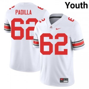 White #62 Joshua Padilla Youth Stitched Jersey | Ohio State Fresh NCAA Football Edition 89387805