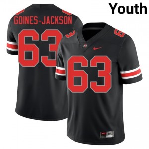 Buckeyes Julian Goines-Jackson #63 Black Youth Player Jersey | Officially Licensed Stitch Football Uniform 94039797