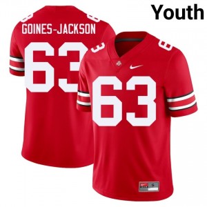 OSU Buckeyes Julian Goines-Jackson #63 Scarlet Youth University Jersey | Essential Stitched Football Uniform 38311730