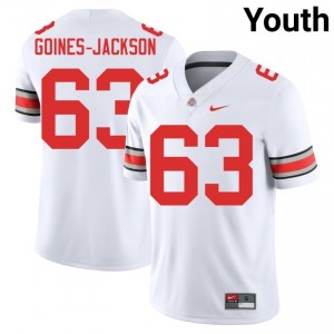 White #63 Julian Goines-Jackson Youth Embroidery Jersey | Ohio State Player College Football Edition 39383135