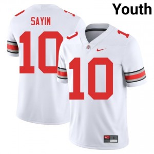 White #10 Julian Sayin Youth Stitched Jersey | Ohio State Player University Football Edition 57136062